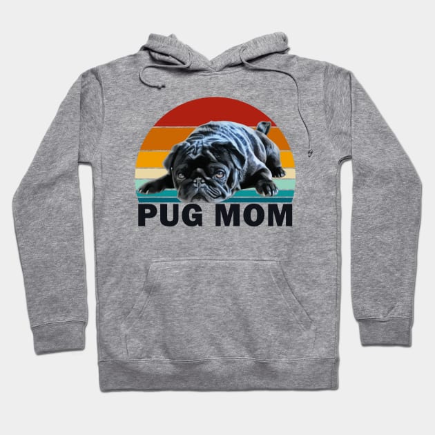 Black Pug Mom Hoodie by Fusti